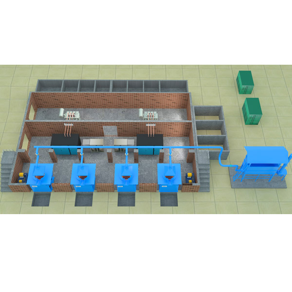 常見中頻電爐設備布局示意圖